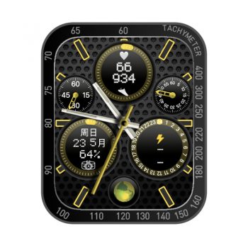 地球仪黑色表盘五盘带明亮黄.clock