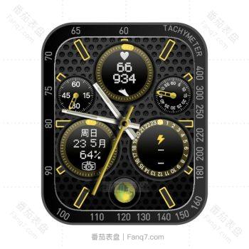 地球仪黑色表盘五盘带明亮黄.clock