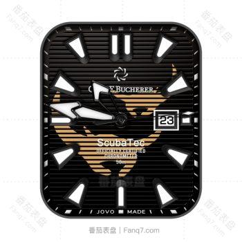 宝齐莱Carl F.Bucherer黑色条纹黄色印花.clock