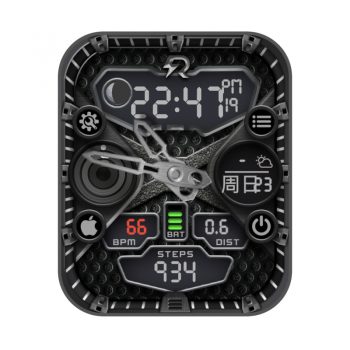 iPhone苹果桌面灰色机械表盘.clock