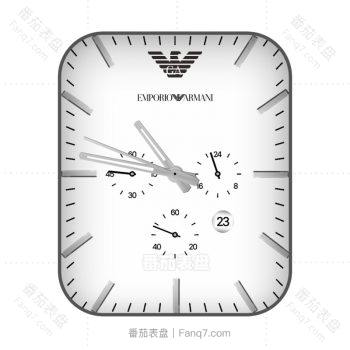 阿玛尼FMPORIO ARMANI简约白色表盘小三盘计时.clock