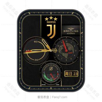 尤文图斯JUVENTUS黑色黄金条纹小三盘.clock