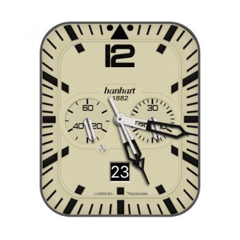 显赫HANHART淡黄色表盘三盘.clock