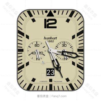 显赫HANHART淡黄色表盘三盘.clock