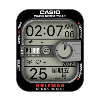 卡西欧CASIOG怀旧复古简约系列黑白五盘.clock