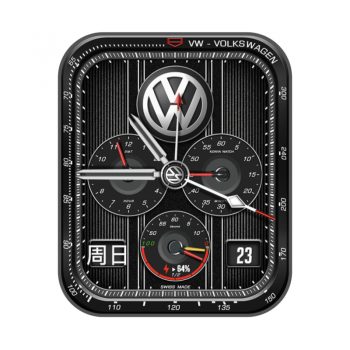 大众汽车手表三盘黑色条纹外圈测速仪.clock