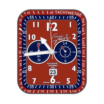 AUTOMATIC自动手表红蓝色拼接双盘.clock