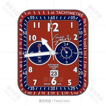 AUTOMATIC自动手表红蓝色拼接双盘.clock