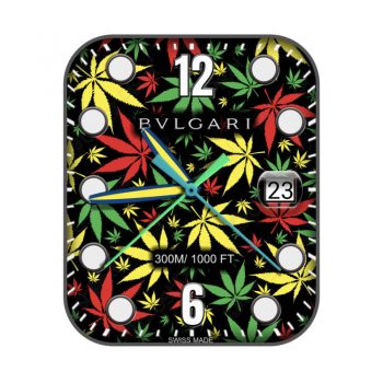 宝格丽BVLGARI黑色底彩色枫叶表盘.clock