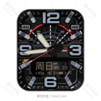 CASIO卡西欧机械表盘黑色炫酷指针.clock