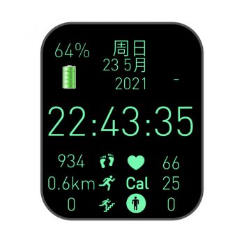 黑色简约风绿色文字表盘.clock