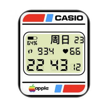CASIO卡西欧简约白底复古红蓝表盘.clock