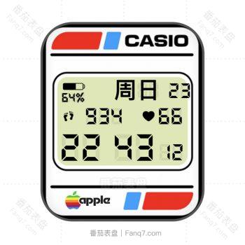 CASIO卡西欧简约白底复古红蓝表盘.clock