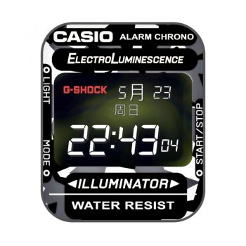 CASIO卡西欧炫酷黑白色文字表盘.clock