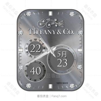Tiffany&Co.蒂芙尼银色高级表盘三盘.clock