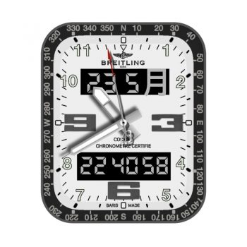 百年灵BREITING驾驶舱计时B50腕表白色表盘黑色外圈.clock