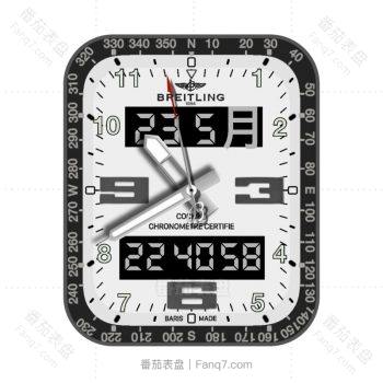 百年灵BREITING驾驶舱计时B50腕表白色表盘黑色外圈.clock