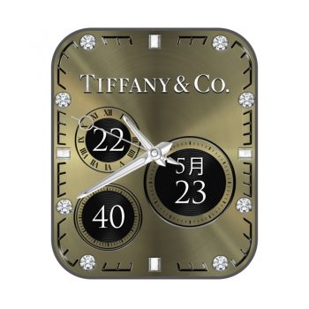 Tiffany&Co.蒂芙尼黄铜色高级表盘三盘.clock