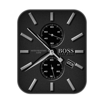 HUGO BOSS雨果博斯黑色颗粒高级三小盘.clock