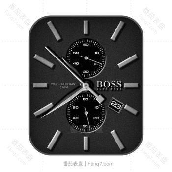 HUGO BOSS雨果博斯黑色颗粒高级三小盘.clock