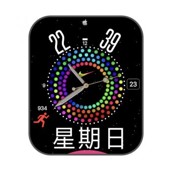 Nike耐克黑白表盘.clock苹果表盘彩虹圈点.clock