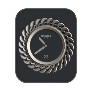 HERMES爱马仕黑色银链表盘.clock