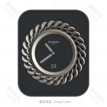 HERMES爱马仕黑色银链表盘.clock