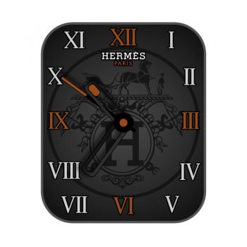 HERMES爱马仕黑色炫酷马印花.clock