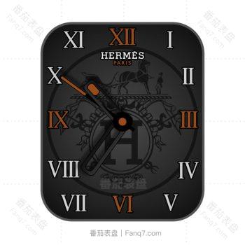 HERMES爱马仕黑色炫酷马印花.clock
