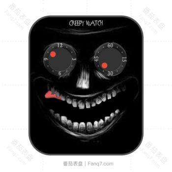 骷髅恐怖黑色表盘.clock