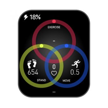 简约红黄蓝三原色圈黑色表盘.clock