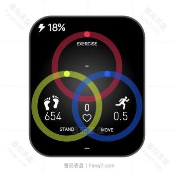 简约红黄蓝三原色圈黑色表盘.clock