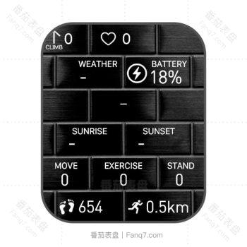 黑色不规则方格简约文字表盘.clock