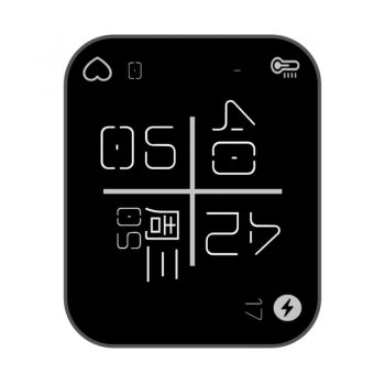 黑色简约文字表盘温度心率时钟日历电量.clock