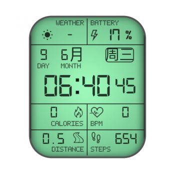 复古文字表盘浅绿色.clock