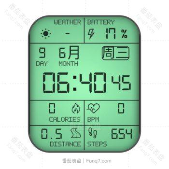 复古文字表盘浅绿色.clock