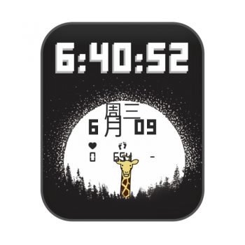 简约卡通可爱黑白小鹿.clock