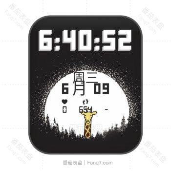 简约卡通可爱黑白小鹿.clock