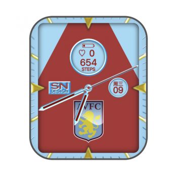 阿斯顿维拉队Aston Villa限量表盘蓝红色.clock