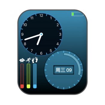 蓝色简约双盘.clock