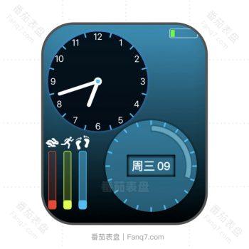 蓝色简约双盘.clock