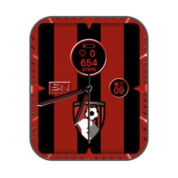 AFC伯恩茅斯足球俱乐部A.F.C. Bournemouth限量款红黑炫酷表盘.clock