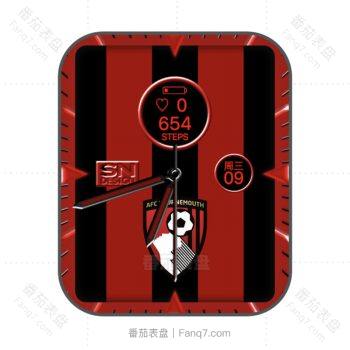 AFC伯恩茅斯足球俱乐部A.F.C. Bournemouth限量款红黑炫酷表盘.clock