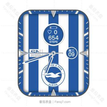 布莱顿足球俱乐部Brighton & Hove Albion F.C.限量款蓝白色系.clock