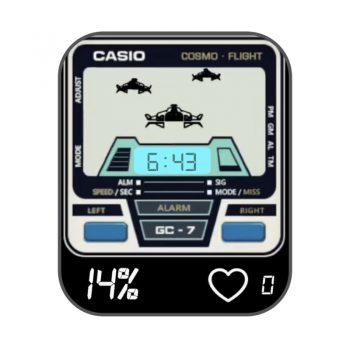 CASIO卡西欧复古游戏界面黑白动态表盘.clock