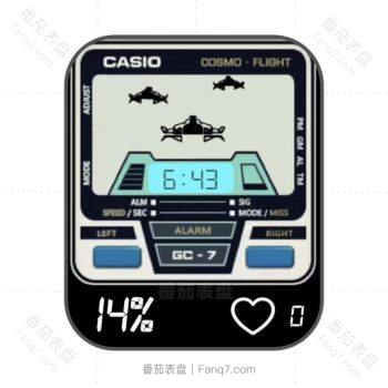 CASIO卡西欧复古游戏界面黑白动态表盘.clock