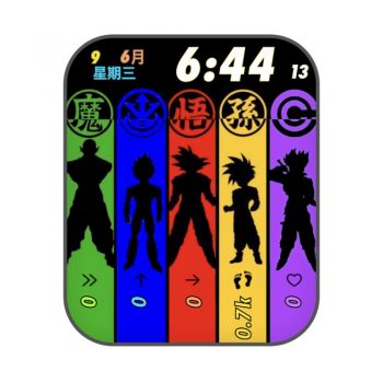 七彩龙珠动漫多色表盘卡通.clock