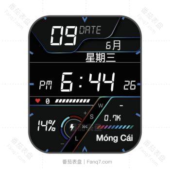 简约炫酷黑色文字表盘.clock