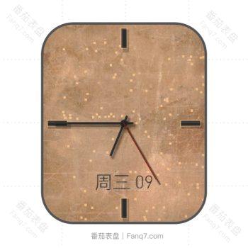 简约颗粒动态转落淡黄色表盘.clock