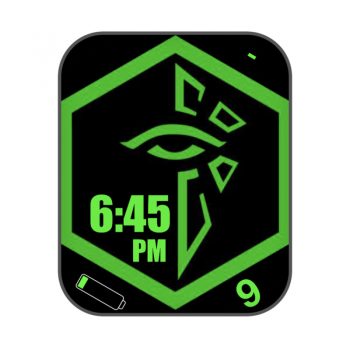 简约黑色个性绿色表盘.clock